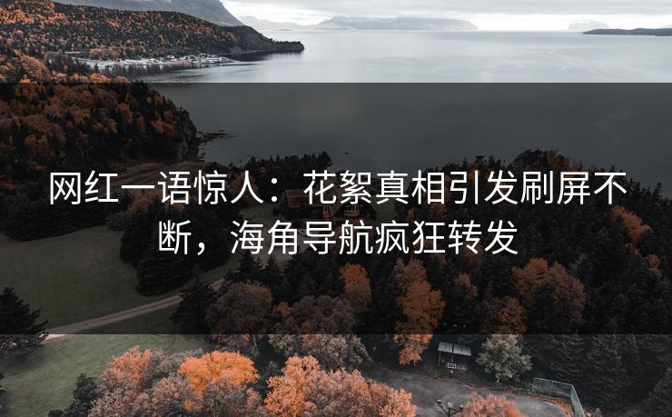 网红一语惊人：花絮真相引发刷屏不断，海角导航疯狂转发